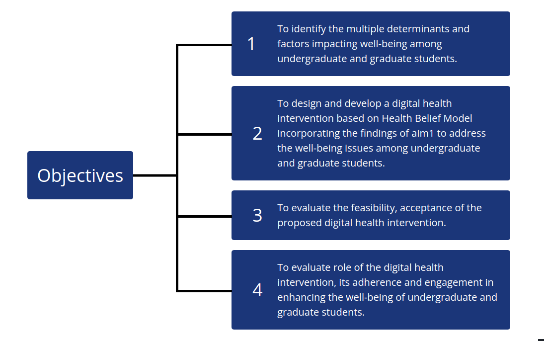diagram explaining the four objectives of this study